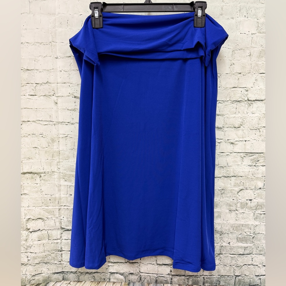 Zenana plus size a line Vibrant Blue skirt NEW